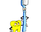 Desenho Dentes e escova de dentes pintado por Brunaaa