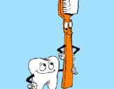 Desenho Dentes e escova de dentes pintado por giovanna m.
