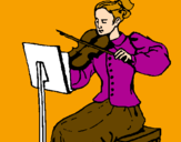 Desenho Dama violinista pintado por Carolina 5