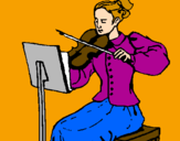 Desenho Dama violinista pintado por Carolina