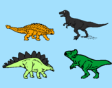Desenho Dinossauros de terra pintado por carolina