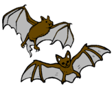 Desenho Um par de morcegos pintado por maria