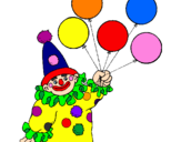 Desenho Palhaço com balões pintado por kayane