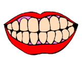 Desenho Boca e dentes pintado por mmmm