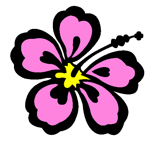 Desenho Flor surfista pintado por flor rosa