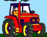 Desenho Tractor em funcionamento pintado por Nícolas