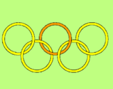 Desenho Argolas dos jogos olimpícos pintado por Joana   querida mama