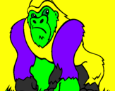 Desenho Gorila pintado por mauricinho o