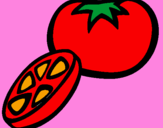 Desenho Tomate pintado por flora