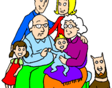 Desenho Família pintado por anita