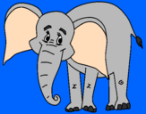 Desenho Elefante feliz pintado por Tomás