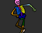 Desenho Esqueleto contente pintado por  ingrid