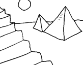 Desenho Pirâmides pintado por egito