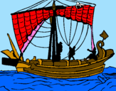 Desenho Barco romano pintado por Davi