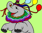 Desenho Elefante com 3 balões pintado por Ryan
