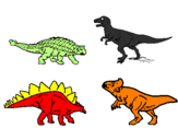 Desenho Dinossauros de terra pintado por Edu