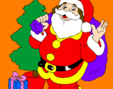 Desenho Santa Claus e uma árvore de natal pintado por NR7