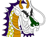 Desenho Cabeça de dragão pintado por ena