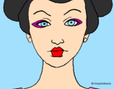 Desenho Cara de geisha pintado por -Paty-