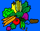 Desenho verduras pintado por cleusa
