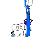 Desenho Dentes e escova de dentes pintado por mariana