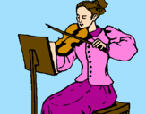 Desenho Dama violinista pintado por LUCAS FORTE