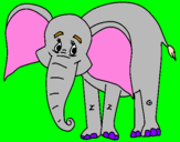 Desenho Elefante feliz pintado por laura