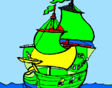 Desenho Barco pintado por Talma