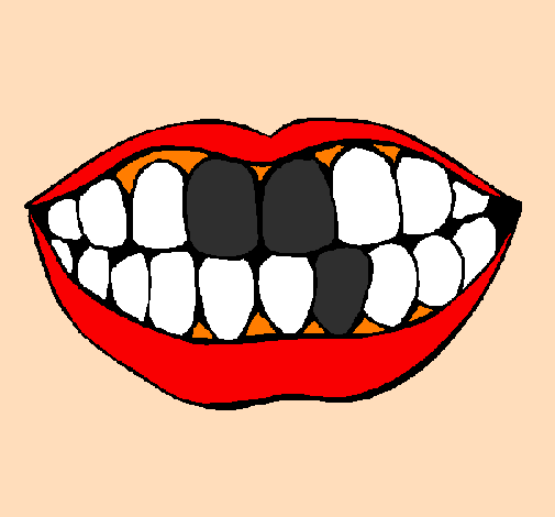 Desenho de Boca e dentes pintado e colorido por Missmirim o dia 12 de  Agosto do 2012