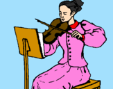 Desenho Dama violinista pintado por Pedro