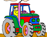 Desenho Tractor em funcionamento pintado por nilma