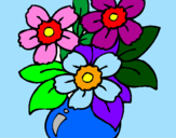 Desenho Jarro de flores pintado por isabela