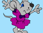Desenho Rata com vestido pintado por tamires