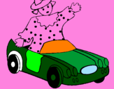 Desenho Boneca em carro descapotável pintado por bernardo