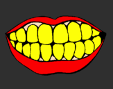 Desenho Boca e dentes pintado por gabrielly