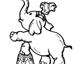 Desenho Elefante pintado por nanda