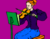 Desenho Dama violinista pintado por andressa