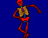 Desenho Esqueleto contente pintado por tomas
