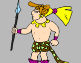 Desenho Guerreiro com lança pintado por ana 