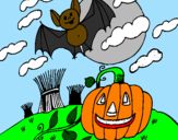 Desenho Paisagem Halloween pintado por SABRINA