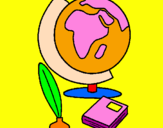 Desenho Bola do mundo pintado por roseane