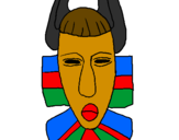 Desenho Máscara africana pintado por clemilda