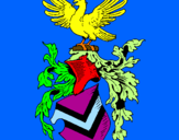 Desenho Escudo de armas e águia pintado por Eduardo Ricardo Favoreti