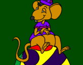 Desenho Rato em cima da bola pintado por DANYELL