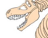 Desenho Esqueleto tiranossauro rex pintado por nicolas