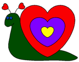 Desenho Caracol coração  pintado por meiknbgf