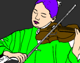 Desenho Violinista pintado por ROILISSON