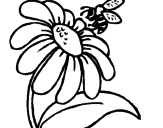 Desenho Margarida com abelha pintado por iza