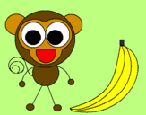 Desenho Macaco 2 pintado por elisa