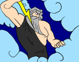 Desenho Zeus pintado por boaz
